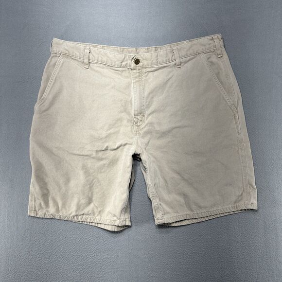 Carhartt Shorts Mens 40* Tan Grunge American Work Relaxed Rugged Khaki Utility - Picture 1 of 9